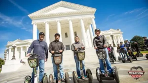 Segway tour in front of the Capital building in Richmond