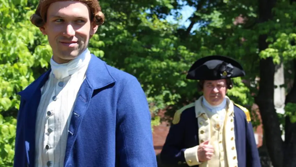 Revolutionary re-enactors, including Patrick Henry